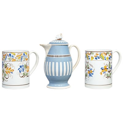 Lot 156 - Two Similar English Pearlware Mugs Early 19th...