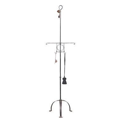 Lot 180 - Wrought Iron and Brass Candlestand Height 65...