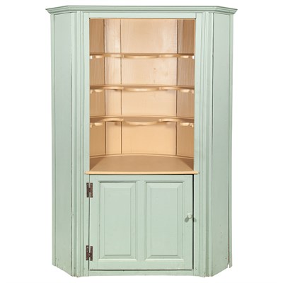 Lot 149 - Painted Pine Corner Cupboard 19th Century The...