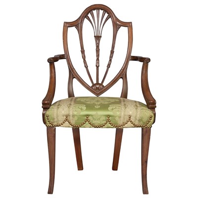 Lot 181 - Federal Mahogany Shield Back Armchair 19th...