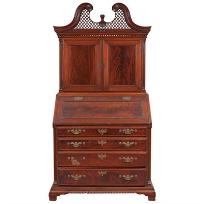 Lot 214 - Colonial Revival Mahogany Secretary Bookcase...