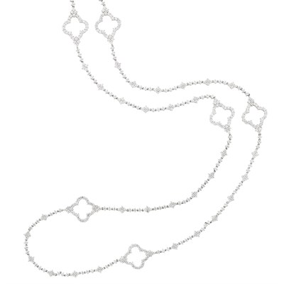 Lot 152 - Long White Gold and Diamond Necklace