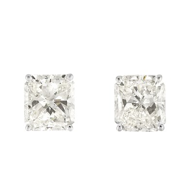 Lot 385 - Pair of Platinum and Diamond Stud Earrings