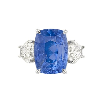 Lot 146 - Platinum, Sapphire and Diamond Ring