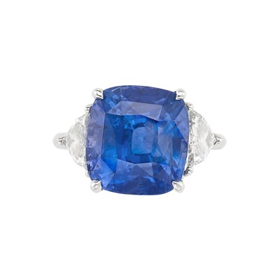 Lot 348 - Platinum, Sapphire and Diamond Ring
