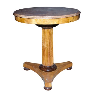 Lot 351 - Biedermeier Style Marble Top Birch Center...