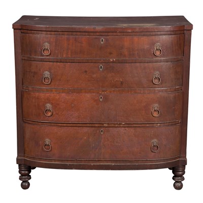 Lot 192 - Classical Mahogany Bowfront Chest of Drawers...