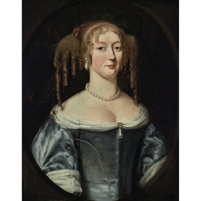 Lot 23 - English School 17th Century Lady in a Blue...