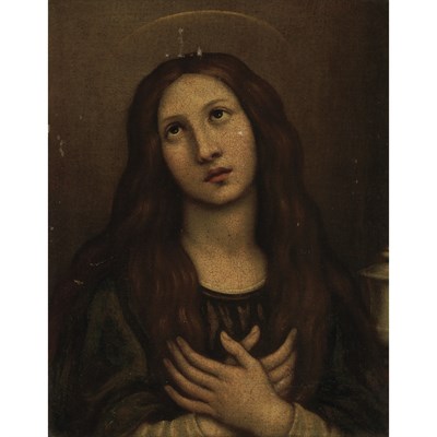 Lot 27 - Italian School 18th Century Mary Magdalene Oil...