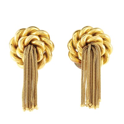 Lot 84 - Pair of Gold Fringe Earclips