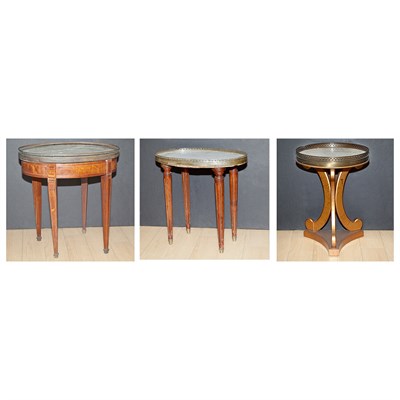 Lot 112 - Three Louis XVI Style Marble Top Low Tables...