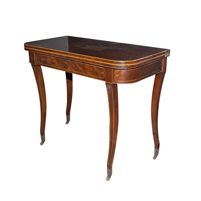 Lot 113 - George III Style Inlaid Mahogany Games Table...