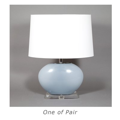Lot 124 - Pair of Glass Ovoid-Form Lamps Height overall...