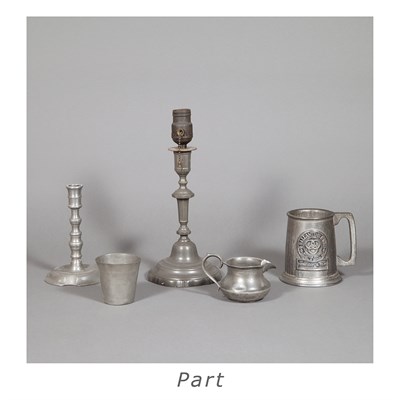 Lot 130 - Group of Pewter Table Articles Approximately...