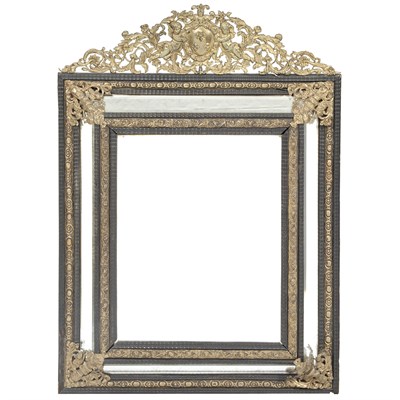 Lot 719 - Louis XIV Style Brass Mounted Ebonized Mirror...