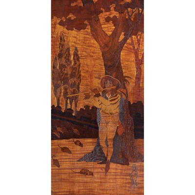 Lot 573 - Galle Art Nouveau Marquetry Inlaid Figural...