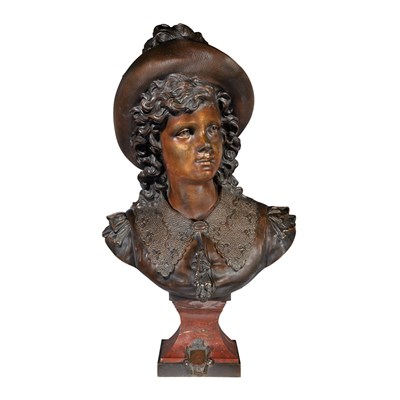 Lot 739 - French Bronze Bust of a Chivalrous Youth After...