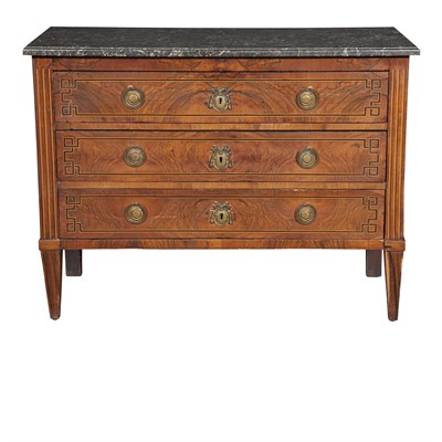 Lot 248 - Neoclassical Style Inlaid Walnut Commode The...