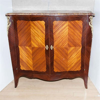 Lot 115 - Louis XV Style Marble Top Fruitwood Cabinet...