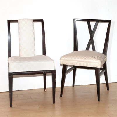 Lot 196 - Two Upholstered Painted Dining Chairs...