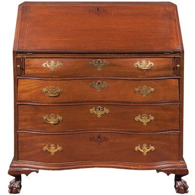 Lot 146 - Chippendale Style Mahogany Serpentine Slant...