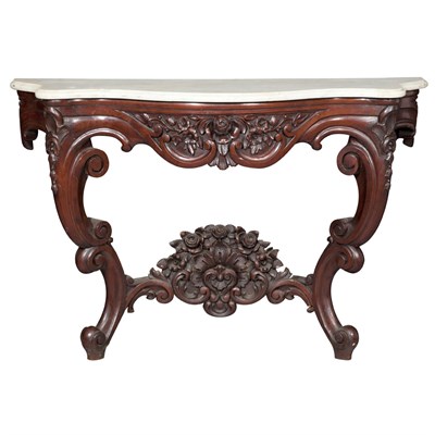Lot 162 - American Rococo Revival Style Marble Top...