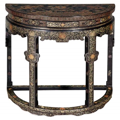 Lot 424 - Pair of Chinese Black Lacquer and Parcel Gilt...