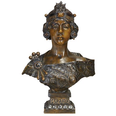 Lot 234 - Bronze Bust of a Woman Byzance After a model...
