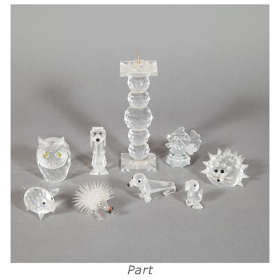 Lot 211 - Group of Miniature Glass Figures of Animals...