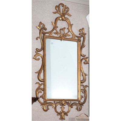 Lot 134 - Pair of Rococo Style Gold Painted Mirrors...