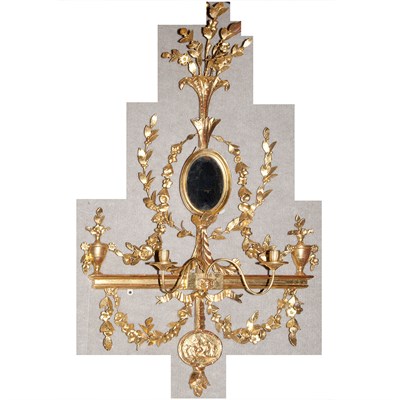 Lot 124 - George III Style Giltwood Girandole Mirror...
