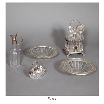 Lot 216 - Group of Silver and Silver Plate Mounted Glass...