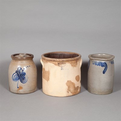 Lot 230 - Group of Three Pottery Crocks Height of...