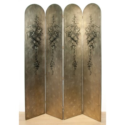 Lot 251 - French Style Painted Four-Panel Screen Height...