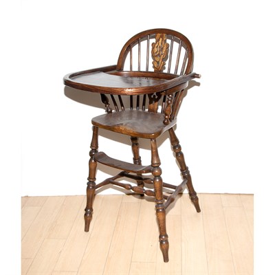 Lot 256 - Windsor Style Oak Child's Highchair