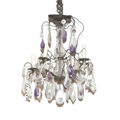 Lot 299 - French Style Metal and Glass Four-Light...