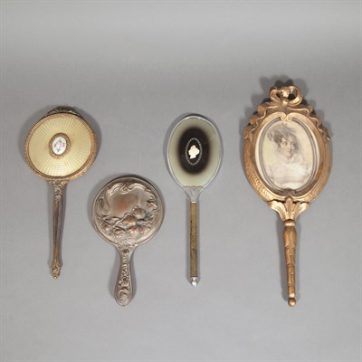 Lot 206 - Group of Four Hand Mirrors Length of largest...