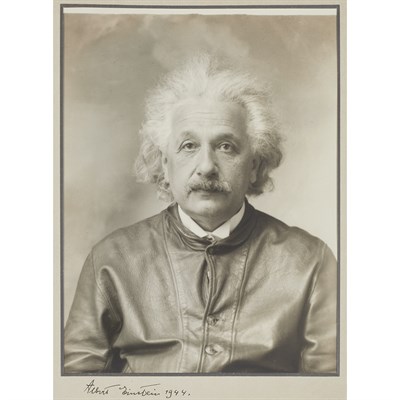 Lot 367 - EINSTEIN, ALBERT Formal portrait of Einstein...