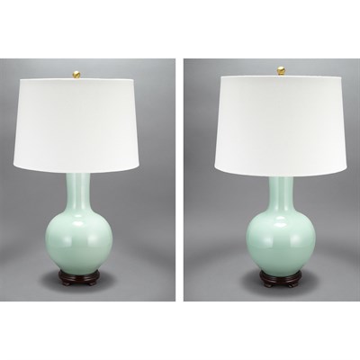 Lot 328 - Pair of Chinese Style Celadon Glazed Porcelain...