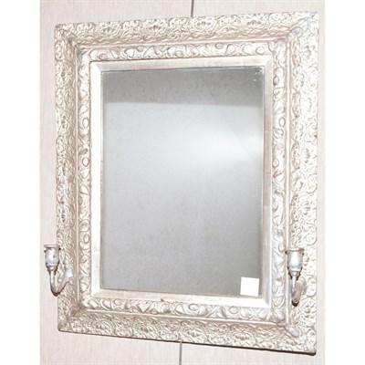 Lot 353 - Silvered Wood Mirror Height 29 inches, width...