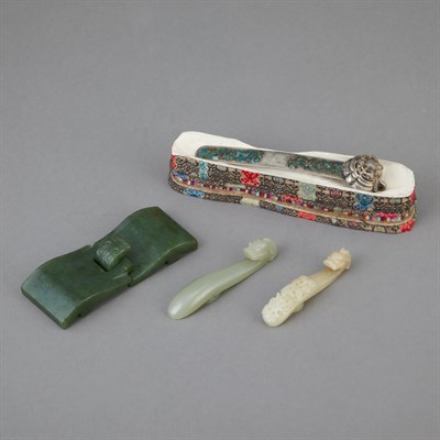 Lot 67 - Group of Four Chinese Belt Hooks Comprising a...