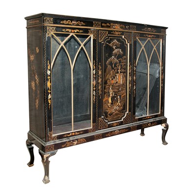Lot 264 - Regency Style Chinoserie Decorated Black...