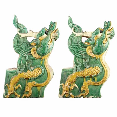 Lot 57 - Two Chinese Tilework Roof Finials Ming Dynasty...