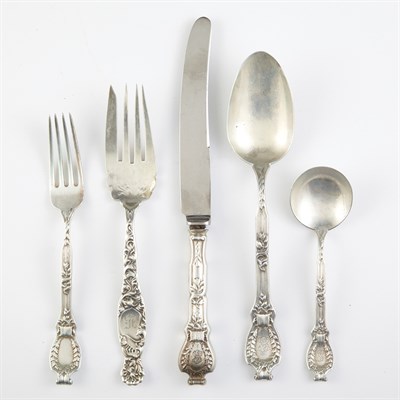 Lot 220 - Durgin Sterling Silver Flatware Service In the...