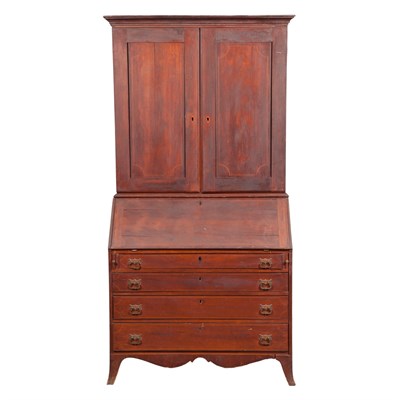 Lot 210 - Federal Inlaid Mahogany Secretary Bookcase...