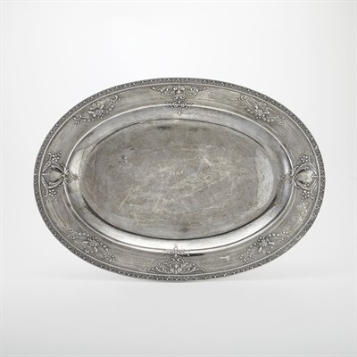 Lot 283 - American Sterling Silver Meat Platter Of oval...