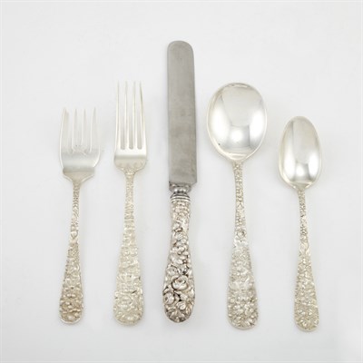 Lot 316 - Steiff Sterling Silver Flatware Service In the...
