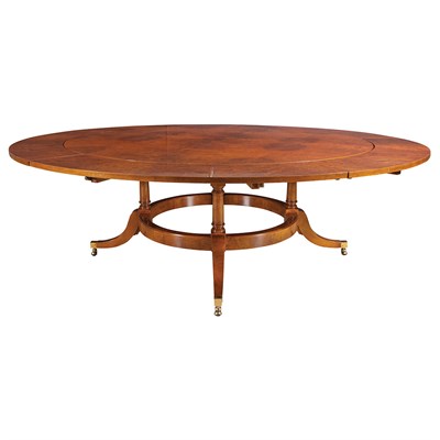 Lot 259 - Regency Style Walnut and Burr-Walnut Extension...