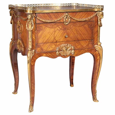 Lot 461 - Louis XV Style Parquetry Inlaid Walnut Table a...