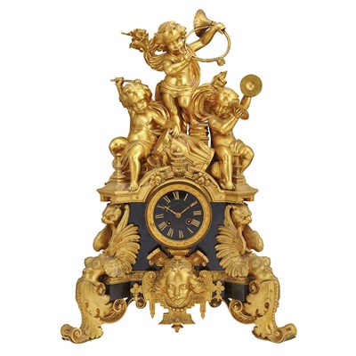 Lot 192 - Napoleon III Gilt-Bronze and Black Marble...